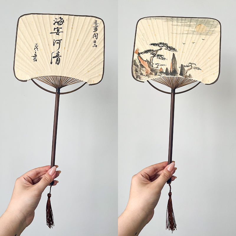 Buy SIGURAI Paper Hand Fans Round Hand Fans Colorful Folding Hand Fan with Handle for Birthday Party Wedding Supplies Favors