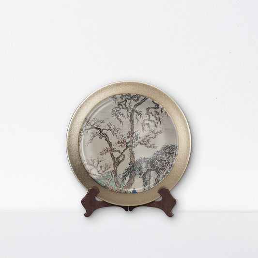 3-Piece Dinner Plates Set Triple Layer Glass and Chip Resistant, Lightweight Round Plates, Winter Frost White