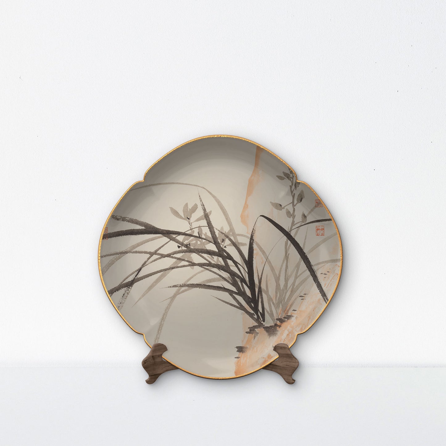 Inky Orchid Outdoor Chinese Ceramic Dinner Plate (Set of 1) - SIGURAI