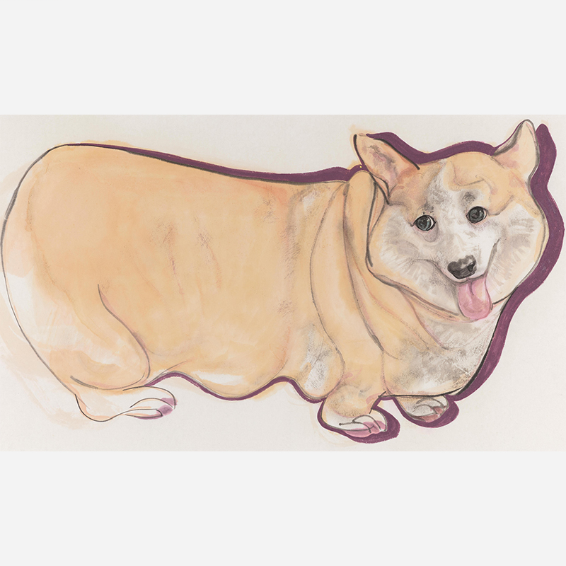 Adorable Corgi in Playful Pastel Art - Sigurai