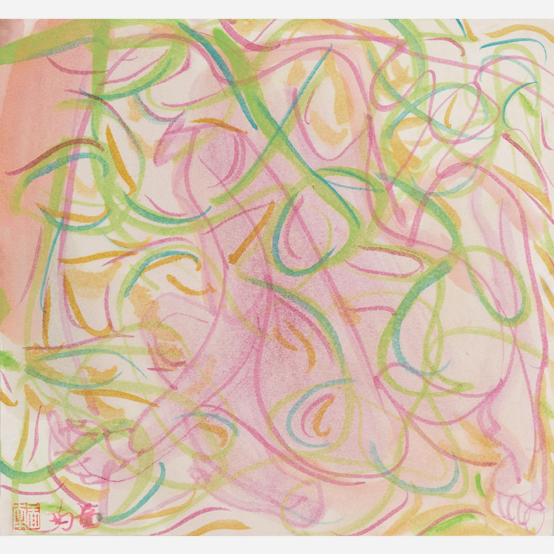 Freestyle Abstract Color and Line Painting for Sale