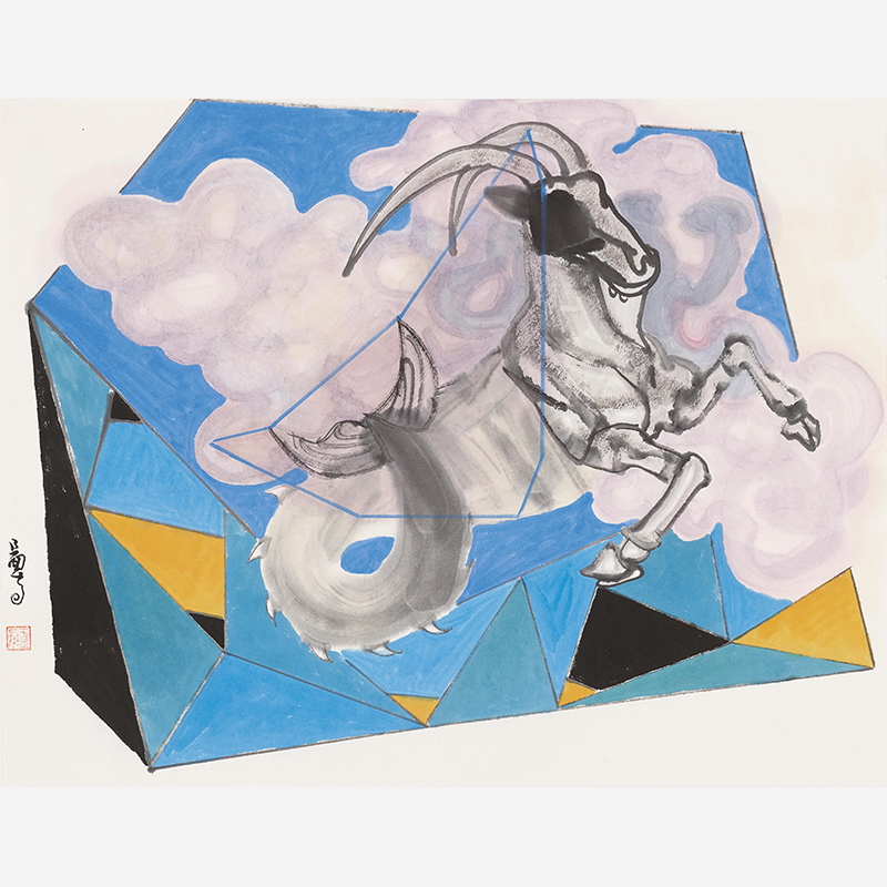 Leaping Sheep Aries Wall Art Paintings & Canvas Prints - Zodiac Sign Art