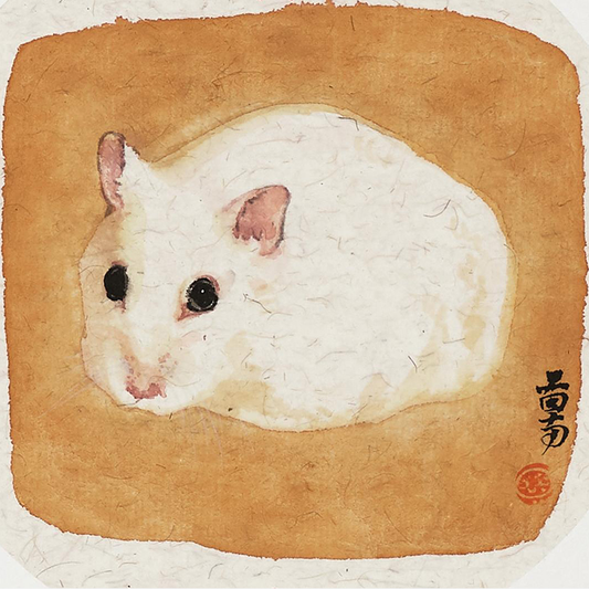 Charming White Hamster in Traditional Chinese Style - Sigurai