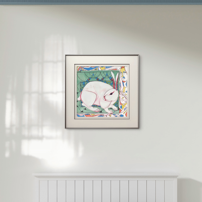 Modern simple animal rabbit bedroom bathroom decoration painting