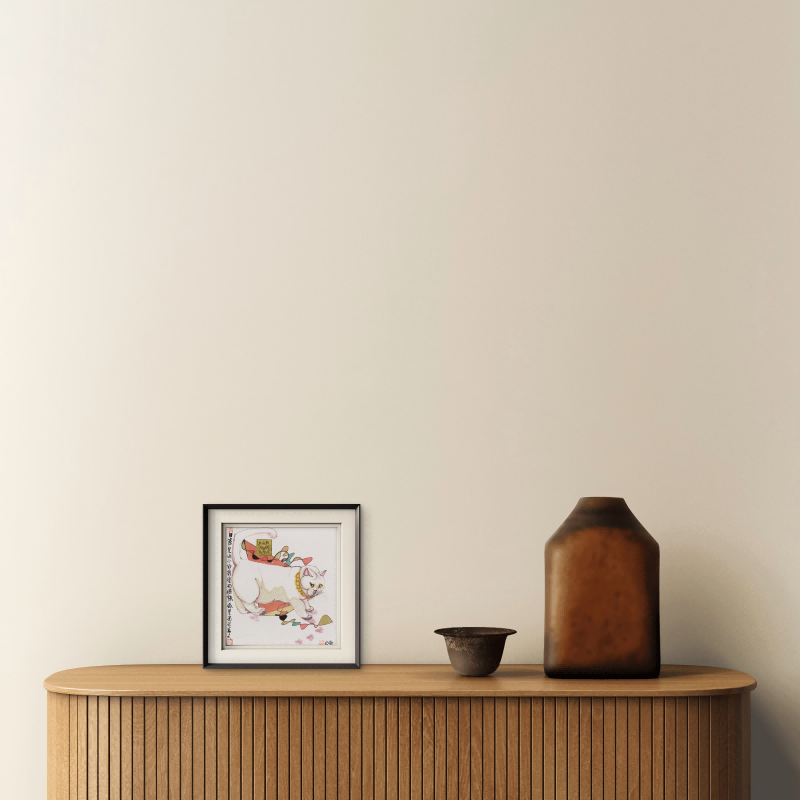 Modern simple white cat children's room decoration painting