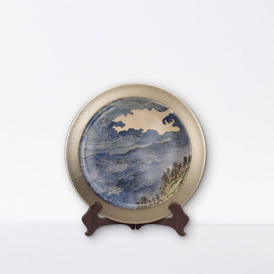 Luxury High End Tableware, Round With Gold Rim, 2-Piece Set