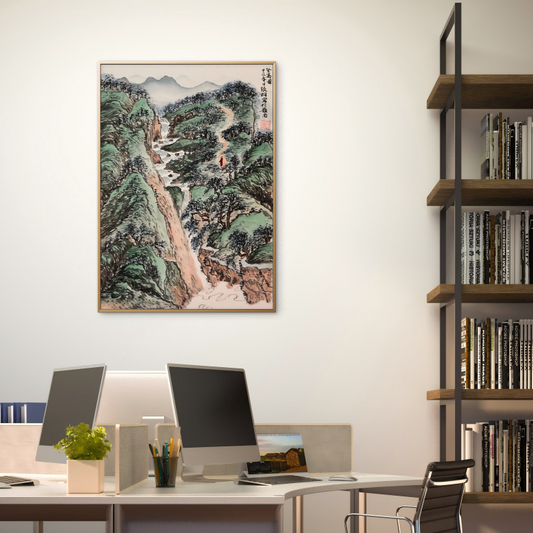 Feng Shui decorative painting with mountains in the office