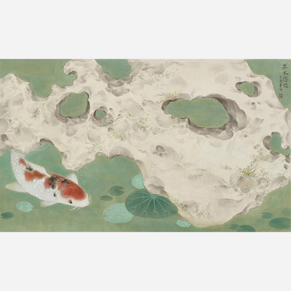 Carp Swimming In Water - 18.9 x 31.5" - Sigurai