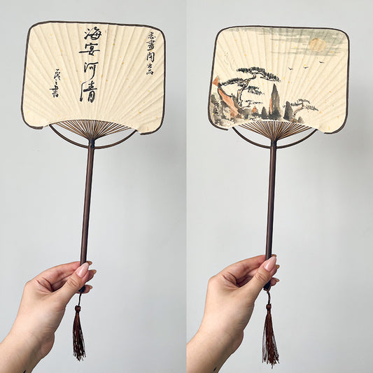 Buy SIGURAI Paper Hand Fans Round Hand Fans Colorful Folding Hand Fan with  Handle for Birthday Party Wedding Supplies Favors
