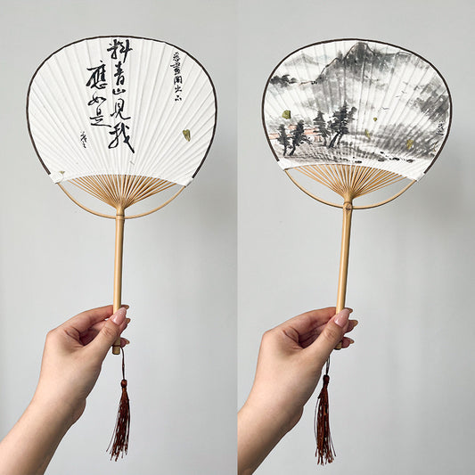 Paper Round Hand Fans Colorful For Birthday Party Wedding Supplies Favors
