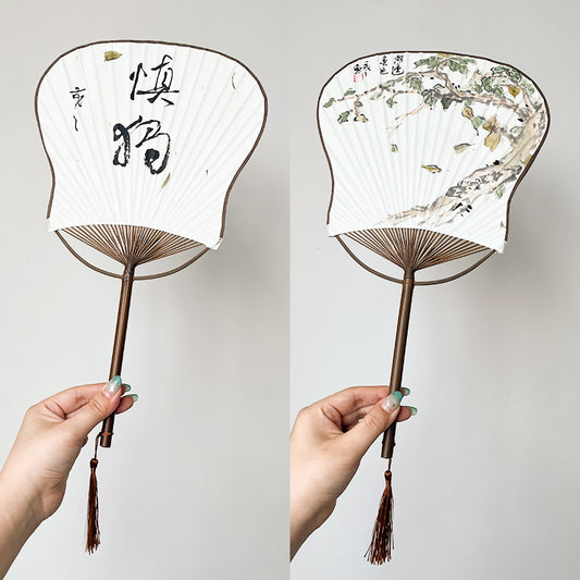 Floral Fans for Line Dancing Woman Bamboo Retro Pattern Hand Fans Chinese Style Handheld Fabric Women's Hollowed Bulk for Cosplay Wedding(Vivid Style).