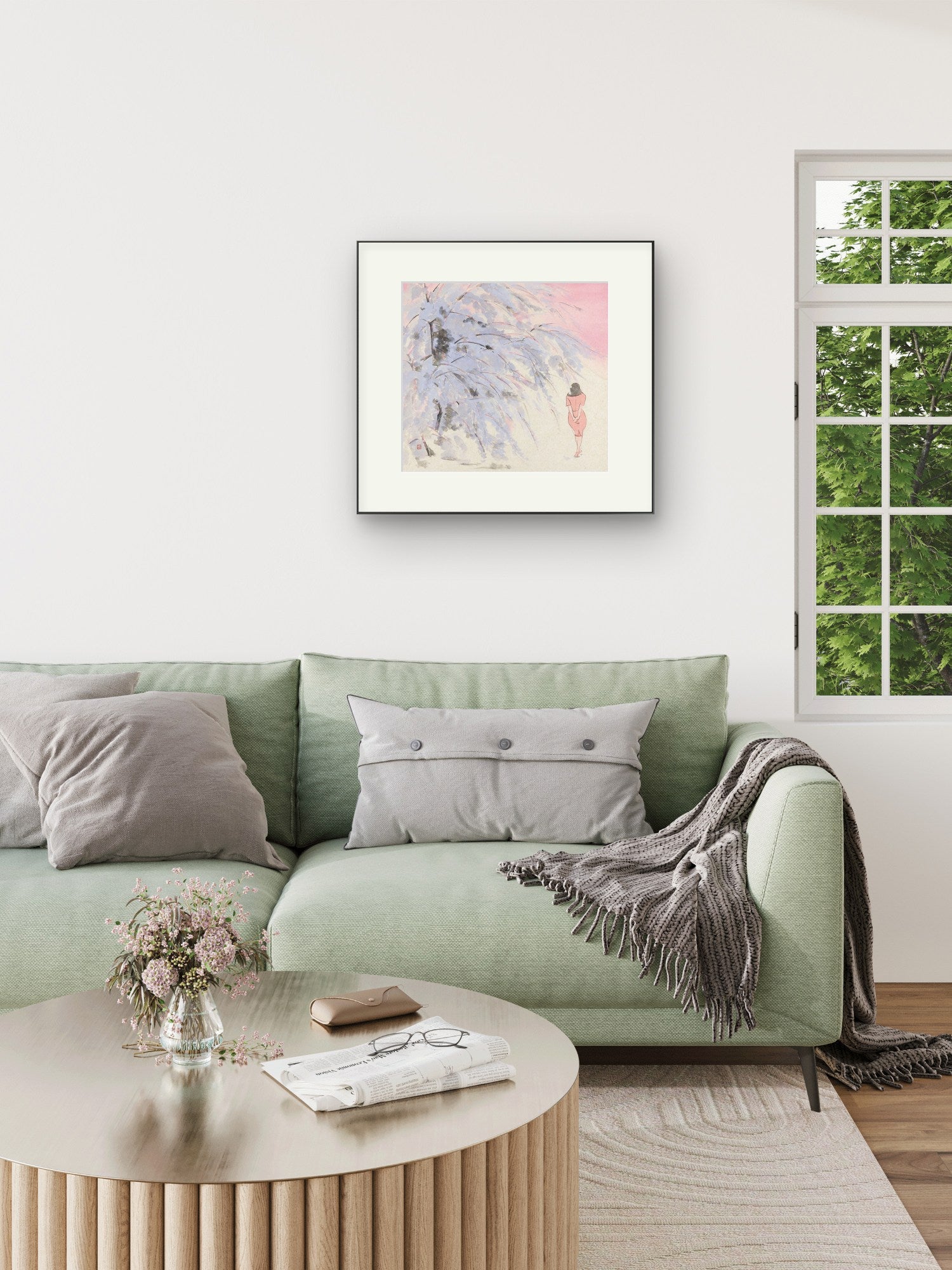 Spring Story Impressionist Landscape Decorative Painting Corridor Hotel Chinese Style