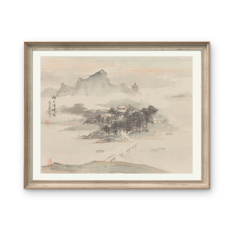 Small-sized ink landscape paintings with an Oriental/Asian theme