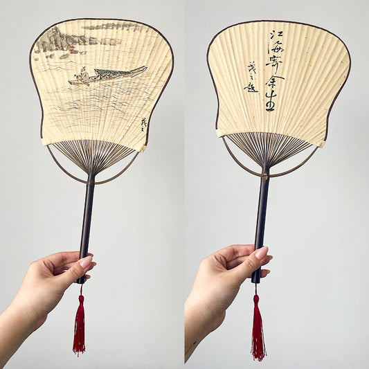 Chinese Hand Held Bamboo Paper Fans 