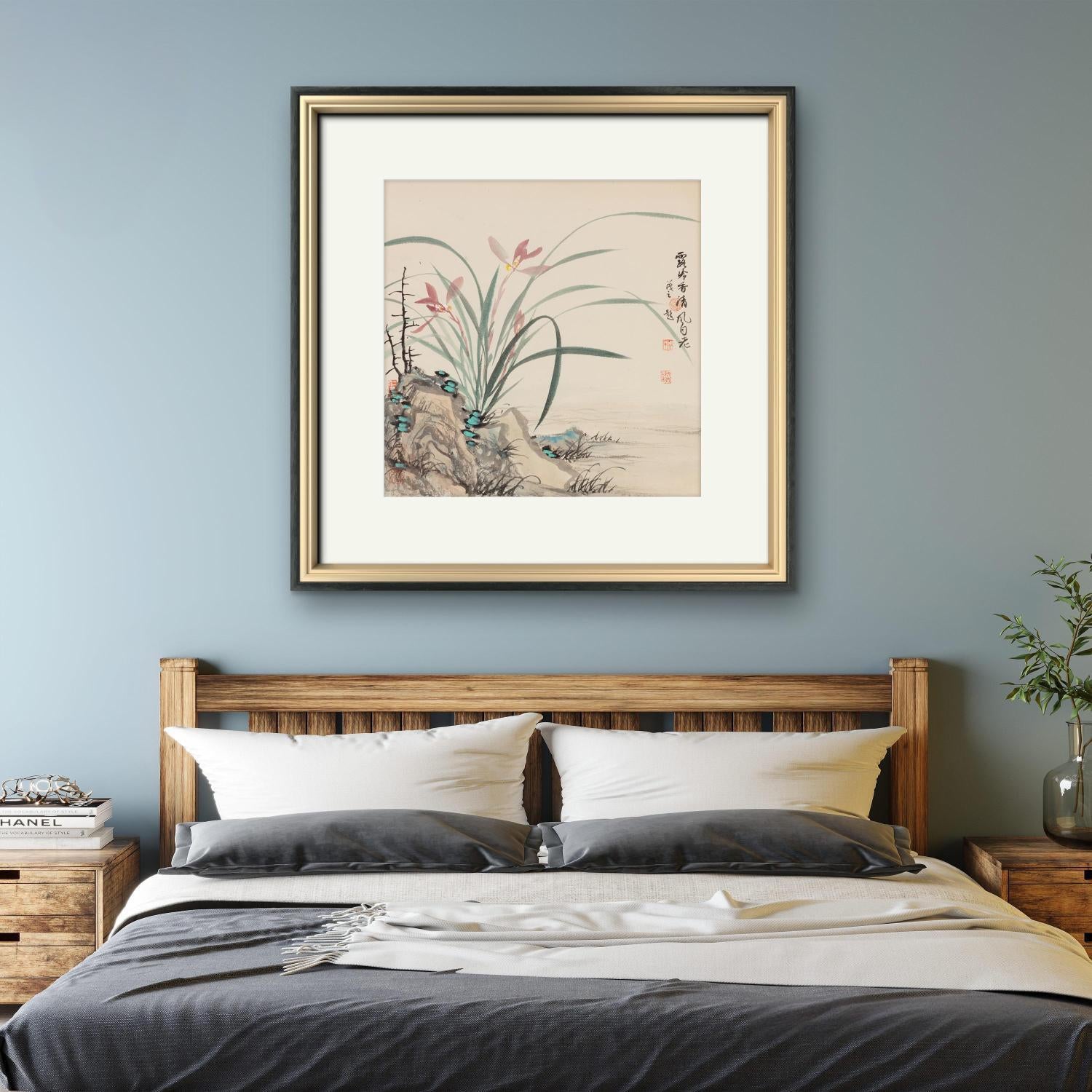 Asian Oriental Wall Art Canvas Prints - Chinese Painting Pictures for Bedroom Aesthetic Decor - Set of Artwork for Living Room Wall Decoration
