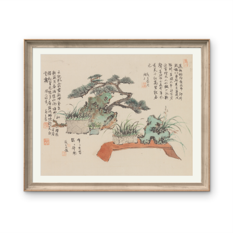 Small-sized landscape paintings with an Oriental/Asian theme