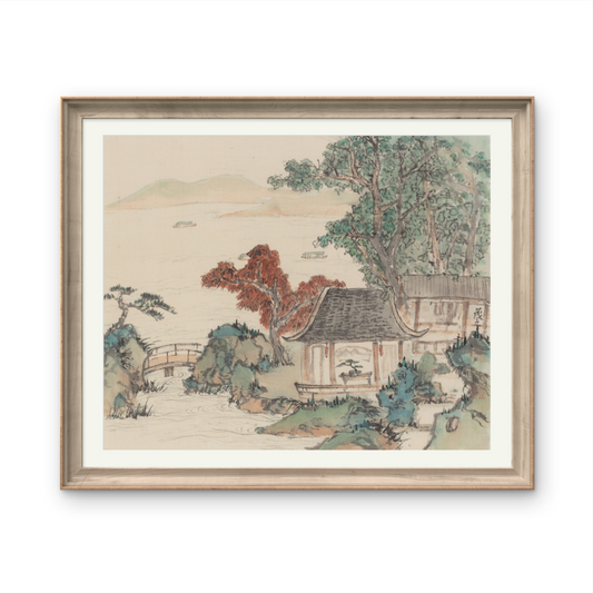 Asian-themed landscape paintings