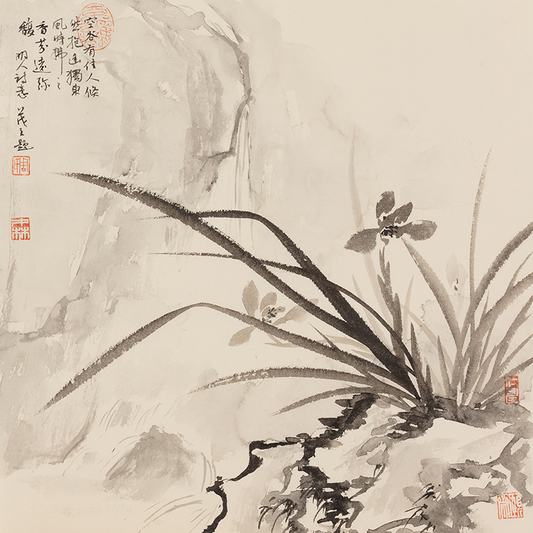 Chinese ink painting red plum blossom black and yellow decorative painting is suitable for hanging anywhere, such as living room, office, home office