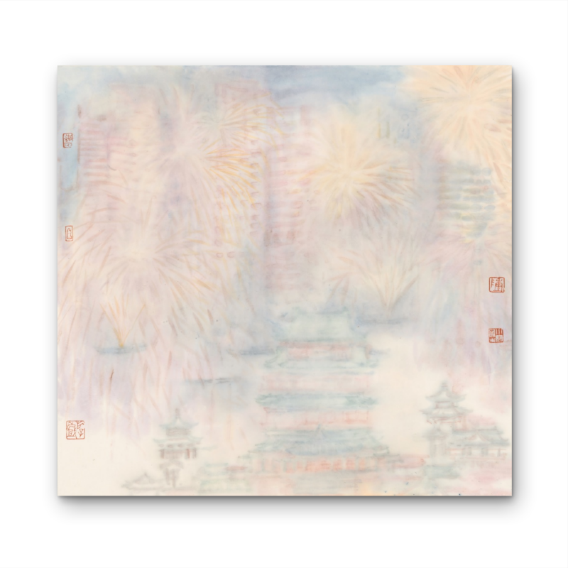 Sigurai Dreamy Pastel-Tone Cityscape  Impressionist Pastel Hand-Painted