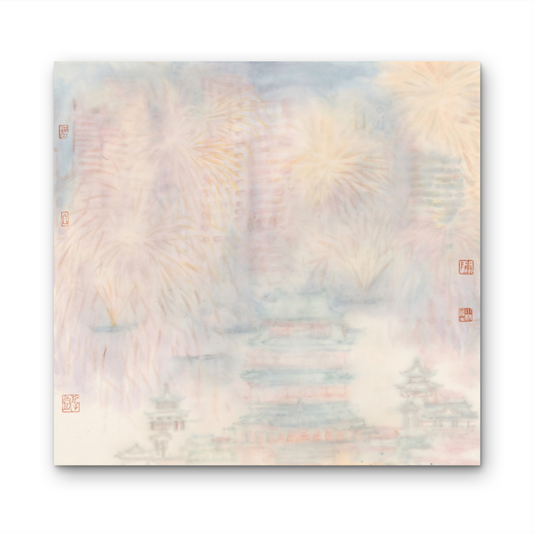 Sigurai Dreamy Pastel-Tone Cityscape  Impressionist Pastel Hand-Painted