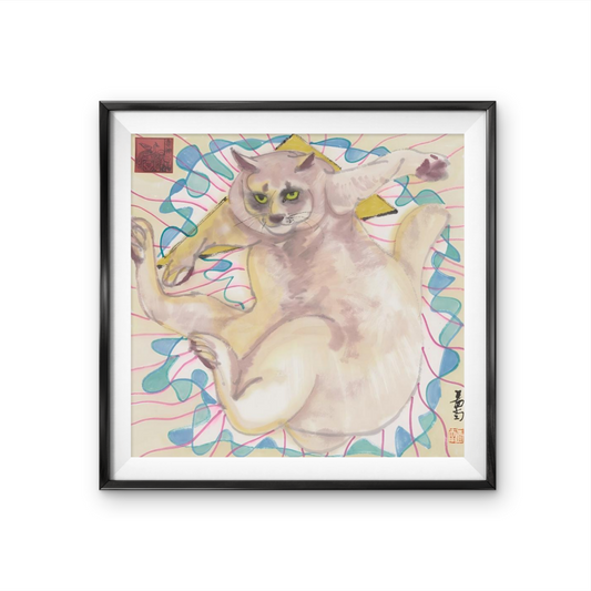 Modern simple white cat children's room decoration painting