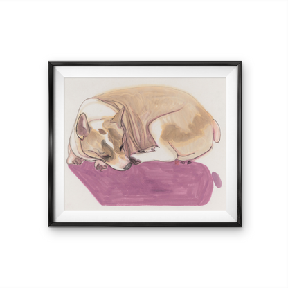 Pop Personalized Yellow Dog Bathroom Canvas Art​