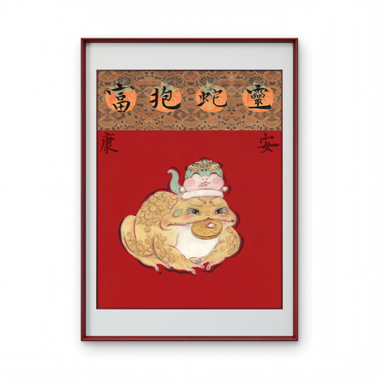 Fortune Toad Painting Frog Canvas Painting Animals Wall Art Decor