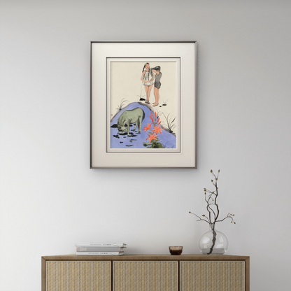 Romantic pastoral figure paintings for living room