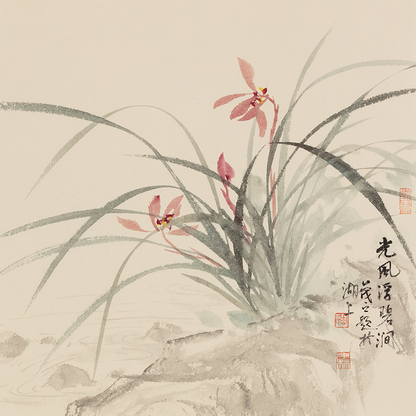 Chinese Traditional Meticulous Orchid Wall Art Painting