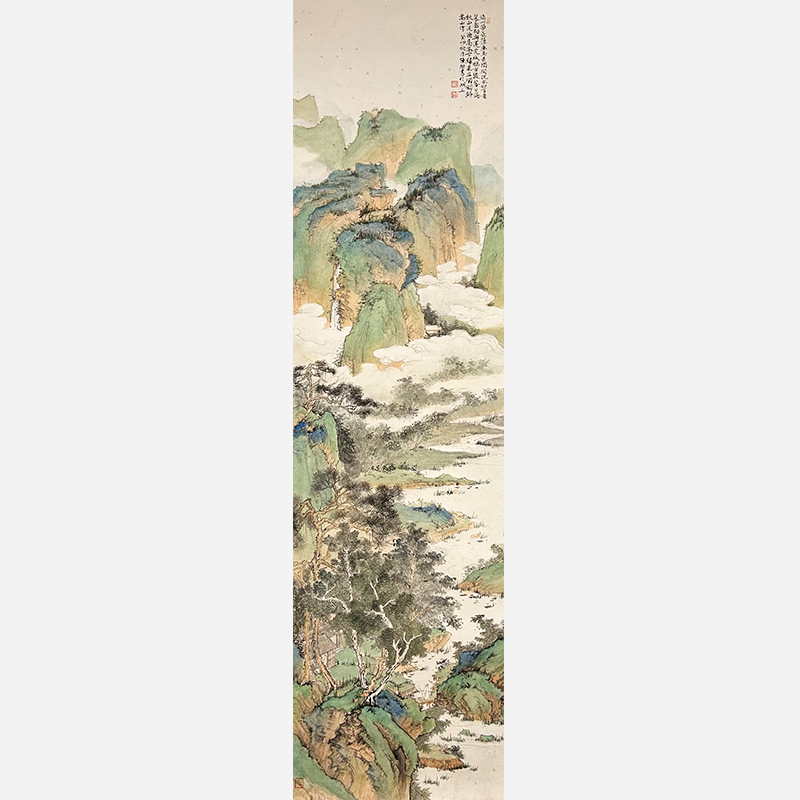Artist Chen Xu interprets this style with exquisite technique, enriching the charm of traditional Chinese landscape painting through the interplay of meticulous brushwork and ink.