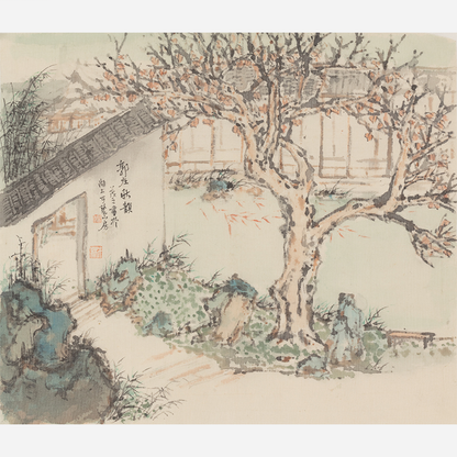 Small-sized ink landscape paintings with an Oriental/Asian theme