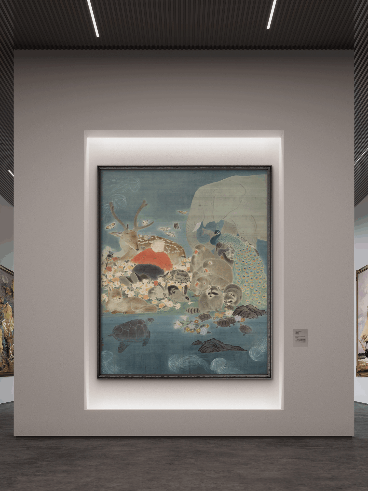 Large-format Asian-themed animal wall art
