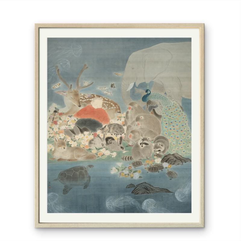 Large-format Asian-themed animal wall art