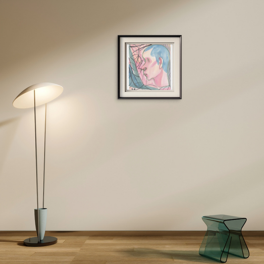 Romantic Hand-painted Original Self-portrait wall art 