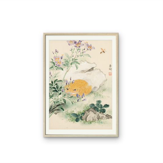 Asian-themed toad wall art