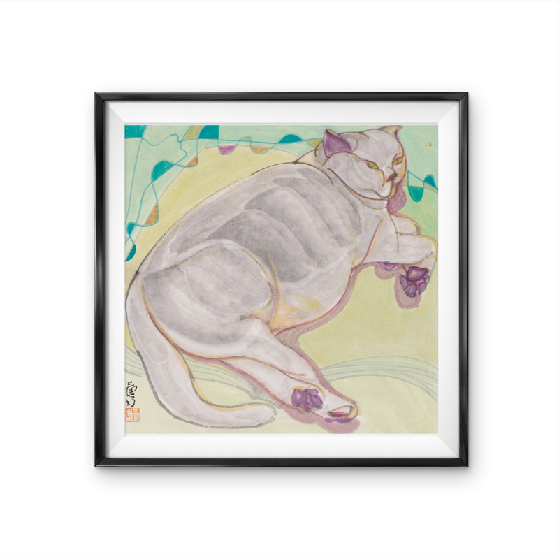 Modern simple cat children's room restaurant decorative painting