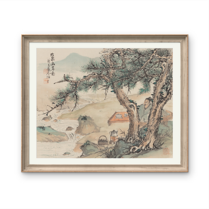 Small-sized landscape paintings with an Oriental/Asian theme