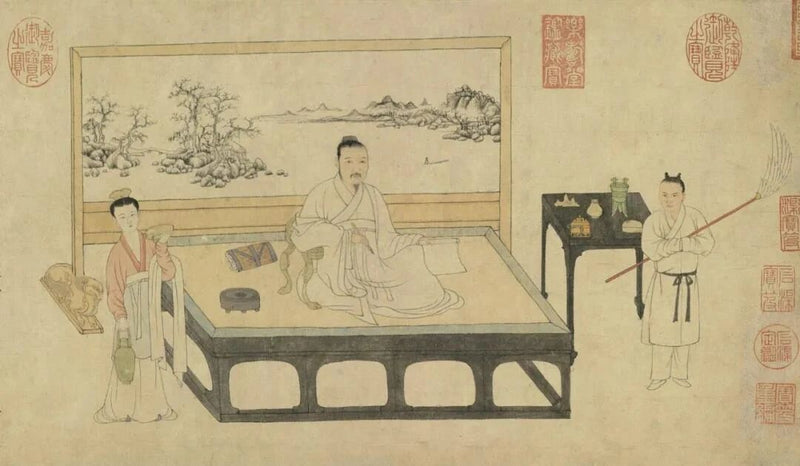 Bamboo and Rock Painting by Chinese Painter Ni Zan