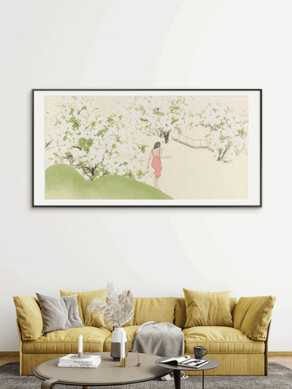 Kyoto-style traditional Japanese craftsmanship for entrance hall paintings, dining and living room decorations