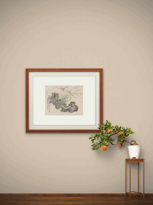 Asian Oriental Wall Art Canvas Prints - Chinese Painting Pictures for Bedroom Aesthetic Decor - Set of 4 Stretched and Framed 12X12 Artwork for Living Room Wall Decoration