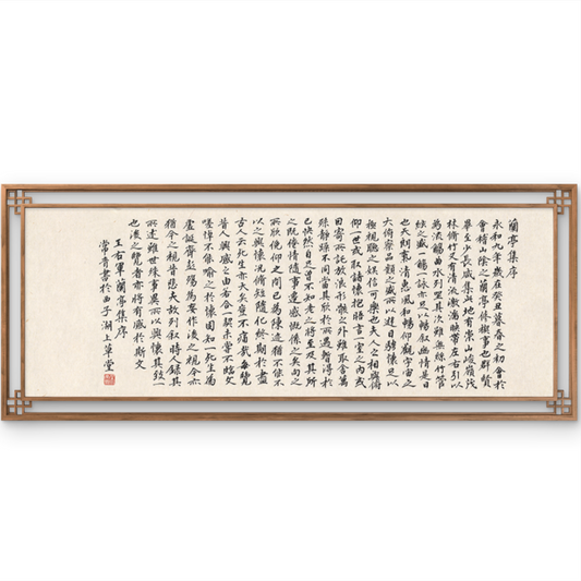 Vintage Chinese Calligraphy Artwork -  Lantingji Xu 