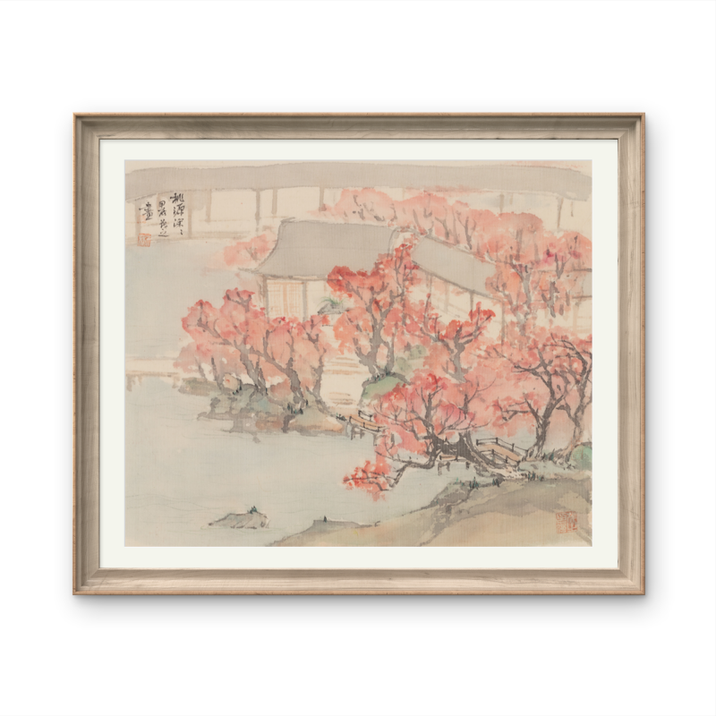 Small-sized ink landscape paintings with an Oriental / Asian theme