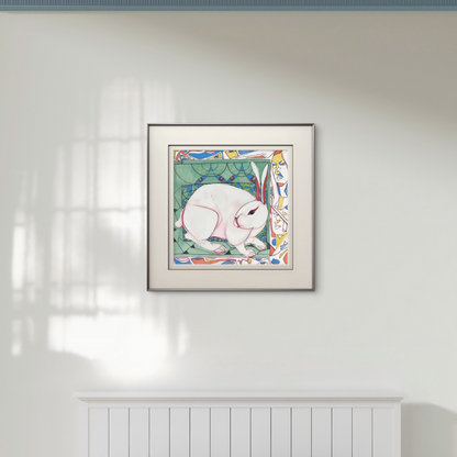 Modern simple animal rabbit bedroom bathroom decoration painting