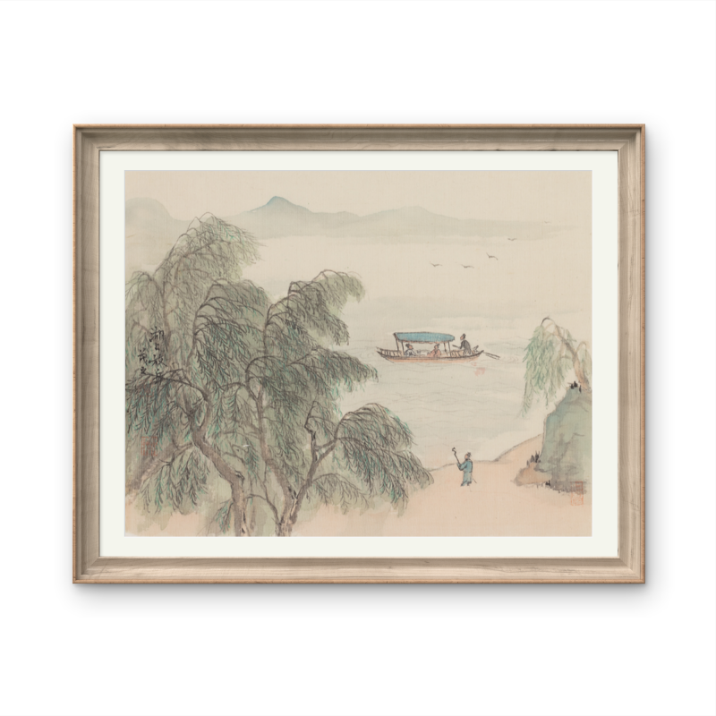 Small-sized ink landscape paintings with an Oriental/Asian theme