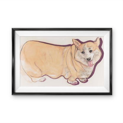 Yellow dog decorative painting for modern family living room and bedroom