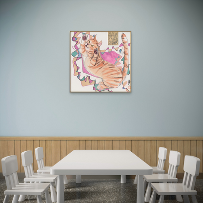 Modern simple cat children's room living room restaurant decorative painting