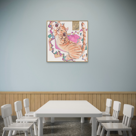 Modern simple cat children's room living room restaurant decorative painting