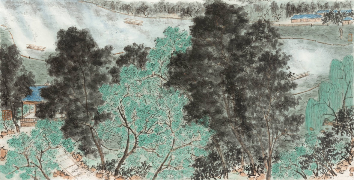 Four Scenes of West Lake in Hangzhou Set of 4