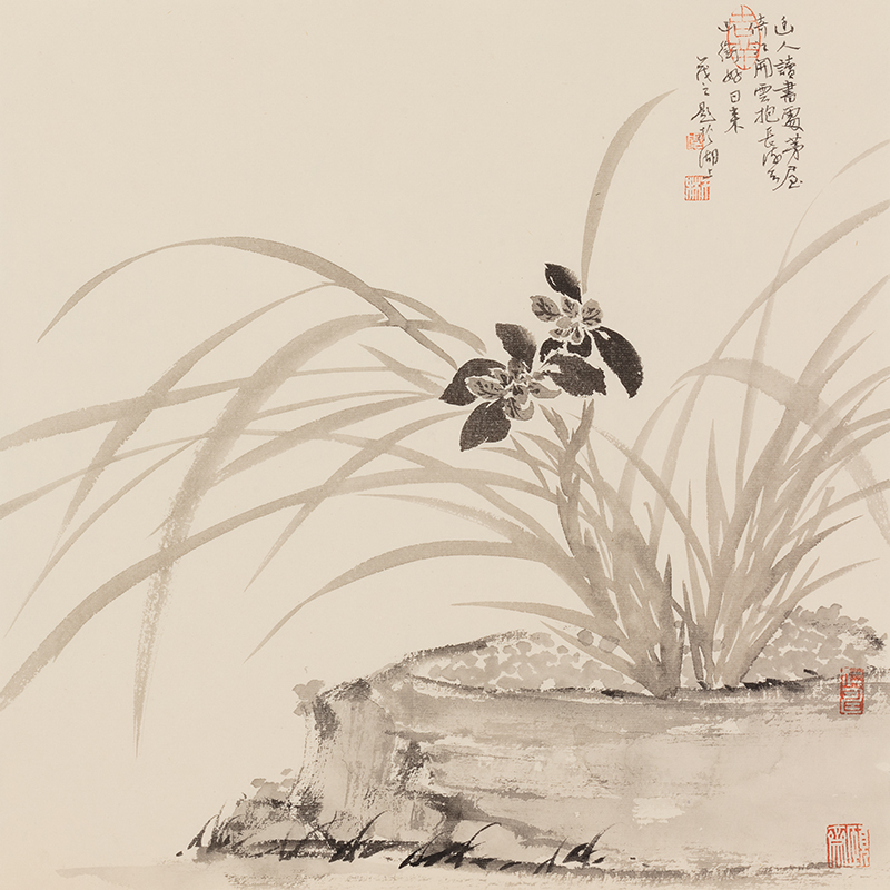 Asia Vintage Oriental Black Orchid Decor Wall Art 