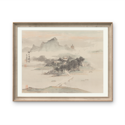 Small-sized ink landscape paintings with an Oriental/Asian theme